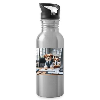 Professional Cosplay Dogs - Water bottle with straw - silver - Right