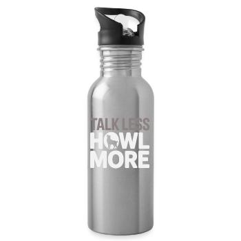 Husky Heulen Zitat Hundeliebhaber - Trinkflasche mit integriertem Trinkhalm - Lightsilver - Rechts