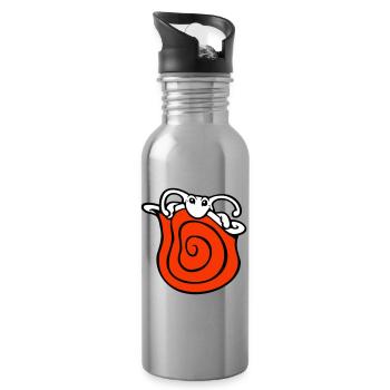 Snail shell snail hides cute shy - Water bottle with straw - silver - Right