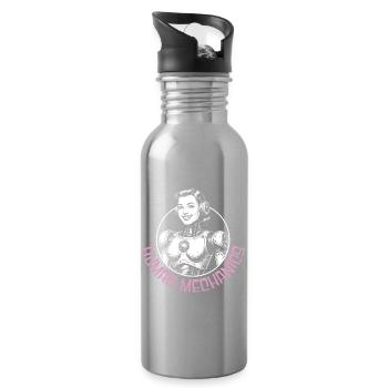 Mechanischer Mensch - Trinkflasche mit integriertem Trinkhalm - Lightsilver - Rechts