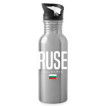 Ruse Bulgarien - Trinkflasche mit integriertem Trinkhalm - Lightsilver - Rechts