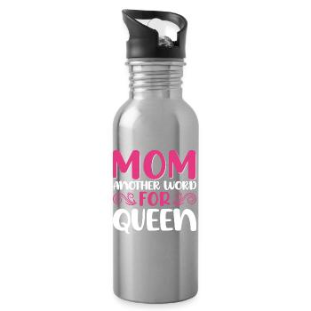 Mother Queen Saying Design - Water bottle with straw - silver - Right