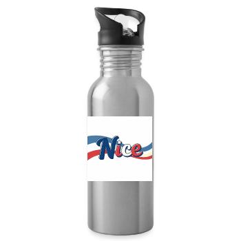 Nice Souvenir to Nice - Water bottle with straw - silver - Right
