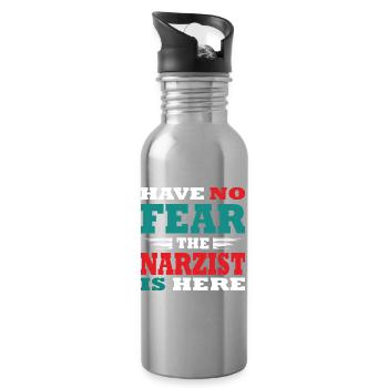 Have no Fear the Narzist is here Outfit - Trinkflasche mit integriertem Trinkhalm - Lightsilver - Rechts