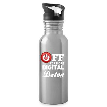 Digital Detox Off - Water bottle with straw - silver - Right