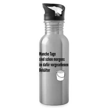 Tag im Eimer  - Trinkflasche mit integriertem Trinkhalm - Lightsilver - Rechts