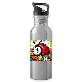 ladybird - Water bottle with straw - silver - Right