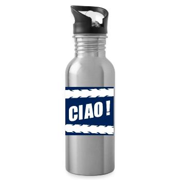 HELLO Goodbye Cyclist Job Change - Water bottle with straw - silver - Right