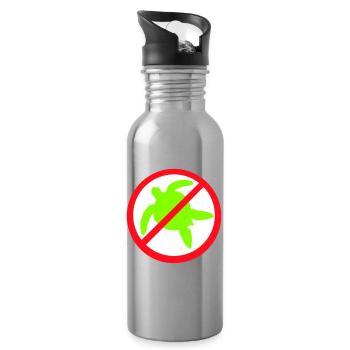 Keine Wasserschildkröte Verboten Schild Zone gegen - Trinkflasche mit integriertem Trinkhalm - Lightsilver - Rechts
