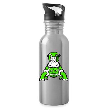 2 Friends Turtle Snail Riding Team Crew - Water bottle with straw - silver - Right