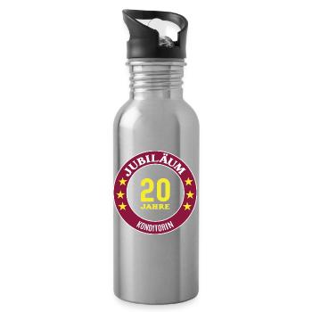 Konditorin Jubiläum 20 Jahre 20 jähriges Konditor - Trinkflasche mit integriertem Trinkhalm - Lightsilver - Rechts
