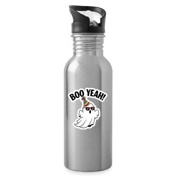 Boo Yeah! - Trinkflasche mit integriertem Trinkhalm - Lightsilver - Rechts