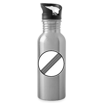 No speed limit, unlimited speed, free ride - Water bottle with straw - silver - Right