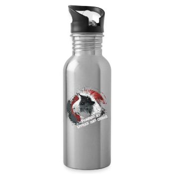 Guinea pig with funny saying - Water bottle with straw - silver - Right