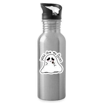Du bist mein Boo Geist Illustration - Trinkflasche mit integriertem Trinkhalm - Lightsilver - Rechts