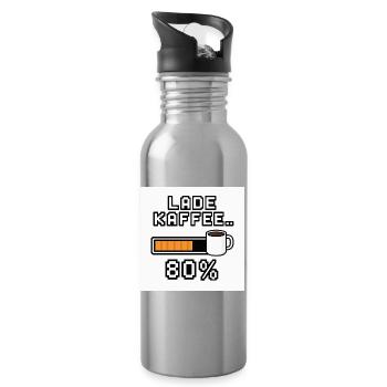 Lade Kaffee 80% - Trinkflasche mit integriertem Trinkhalm - Lightsilver - Rechts