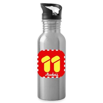 Audois Logo 11 - Trinkflasche mit integriertem Trinkhalm - Lightsilver - Rechts
