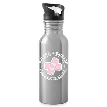 Pavement brigade Small gestures. Big heart. - Water bottle with straw - silver - Right
