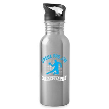 Je Peux Pas J'ai handball Joueur Handballeur - Gourde avec paille intégrée - argent clair - Droite