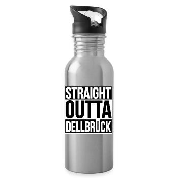 Straight Outta Dellbrück - Trinkflasche mit integriertem Trinkhalm - Lightsilver - Rechts