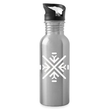 Schlanke geometrische Flocke - Trinkflasche mit integriertem Trinkhalm - Lightsilver - Rechts