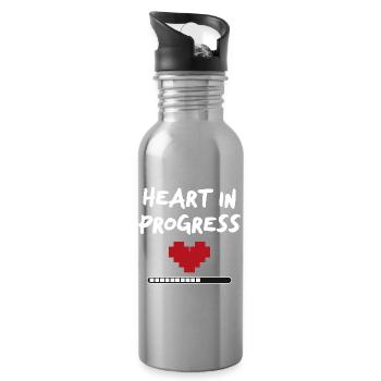 HEART IN PROGRESS Statement - Water bottle with straw - silver - Right