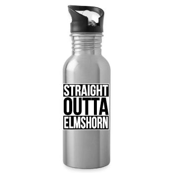 Straight Outta Elmshorn - Trinkflasche mit integriertem Trinkhalm - Lightsilver - Rechts