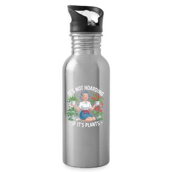 Ce n’est pas de la thésaurisation si ce sont des plantes - Funny Plants - Gourde avec paille intégrée - argent clair - Droite