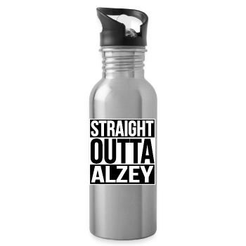 Straight Outta Alzey - Trinkflasche mit integriertem Trinkhalm - Lightsilver - Rechts
