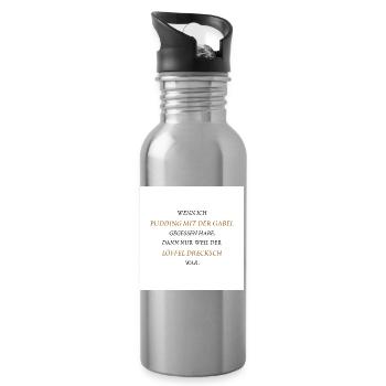 Pudding with a fork - Water bottle with straw - silver - Right