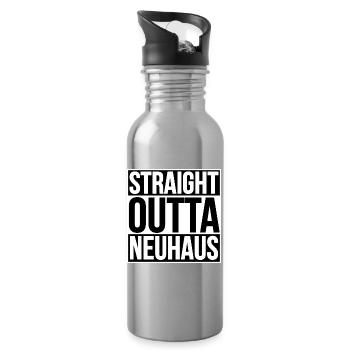 STRAIGHT OUTTA NEUHAUS - Water bottle with straw - silver - Right