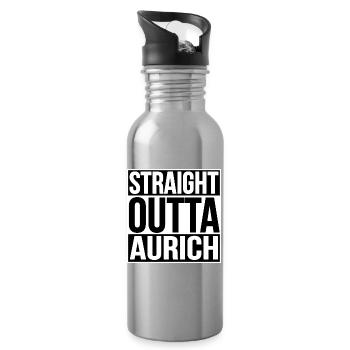 Straight Outta Aurich - Trinkflasche mit integriertem Trinkhalm - Lightsilver - Rechts