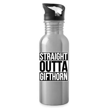 STRAIGHT OUTTA GIFTHORN - Trinkflasche mit integriertem Trinkhalm - Lightsilver - Rechts