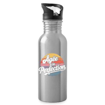 Aged to Perfection - Water bottle with straw - silver - Right
