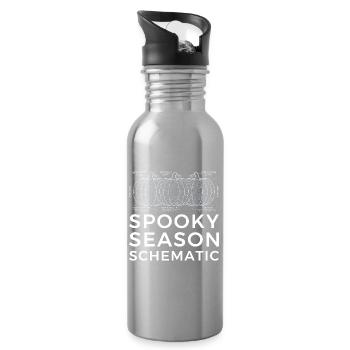 Spooky Season Schematic, Engineer Halloween tshirt - Water bottle with straw - silver - Right