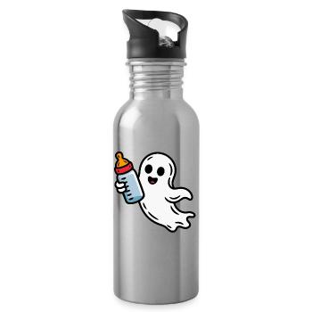 Geisterbaby mit Flasche - Trinkflasche mit integriertem Trinkhalm - Lightsilver - Rechts