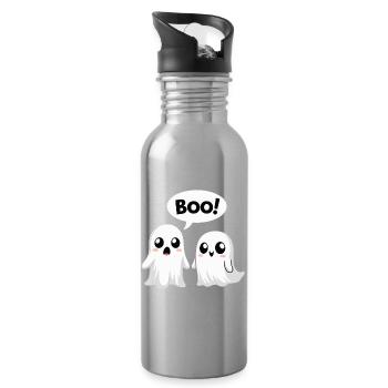 Halloween Niedliche Boo-Geister - Trinkflasche mit integriertem Trinkhalm - Lightsilver - Rechts