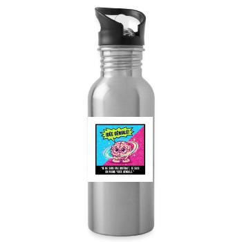 Geniale Idee Brain Pop - Trinkflasche mit integriertem Trinkhalm - Lightsilver - Rechts