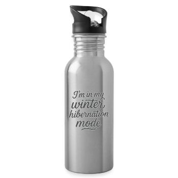 I'm in my Winter Hibernation Mode Cozy Funny Quote - Water bottle with straw - silver - Right