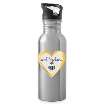 NORDDEUTSCH NEUGIER MÖWE - Trinkflasche mit integriertem Trinkhalm - Lightsilver - Rechts