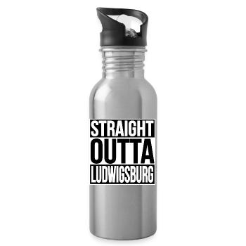 Straight Outta Ludwigsburg - Water bottle with straw - silver - Right