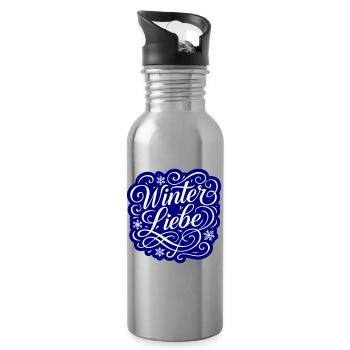 Winter Liebe Herz Winterlich - Trinkflasche mit integriertem Trinkhalm - Lightsilver - Rechts