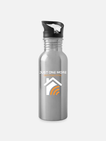 Nur noch eine Automatisierung - Trinkflasche mit integriertem Trinkhalm - Lightsilver