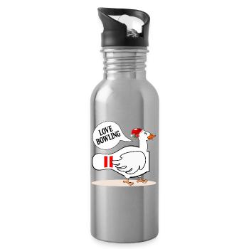 Liebe Bowling Gans - Trinkflasche mit integriertem Trinkhalm - Lightsilver - Rechts