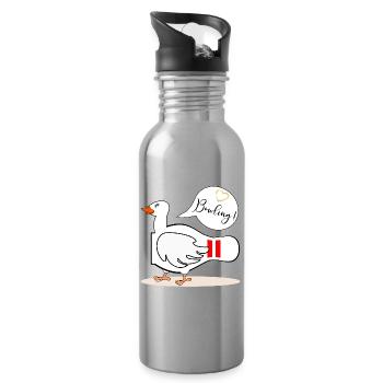BOWLING LUSTIGE GANS - Trinkflasche mit integriertem Trinkhalm - Lightsilver - Rechts