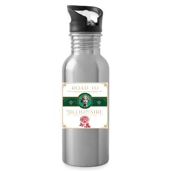 ROAD TO MILLIONAIRE - Trinkflasche mit integriertem Trinkhalm - Lightsilver - Rechts