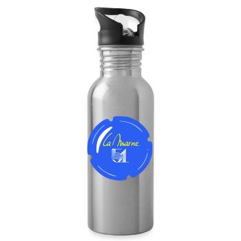 Capsule la Marne 51 - Gourde avec paille intégrée - argent clair - Droite