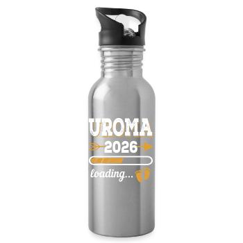 Uroma 2026 Loading Zukünftige Urgroßmutte Geschenk - Trinkflasche mit integriertem Trinkhalm - Lightsilver - Rechts