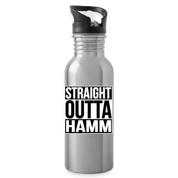 Straight Outta Hamm - Trinkflasche mit integriertem Trinkhalm - Lightsilver - Rechts