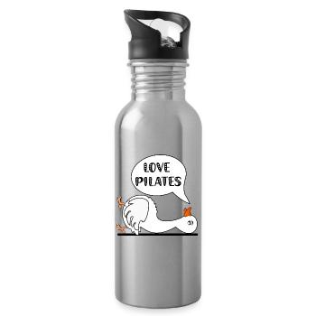 Pilates Funny Goose - Gourde avec paille intégrée - argent clair - Droite